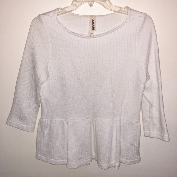 Anthropologie Amadi White Peplum Top - Picture 5 of 8